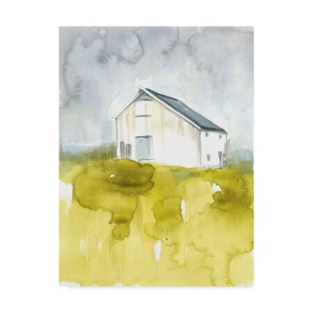 Jennifer Goldberger 'White Barn On Citron I' Canvas Art,24x32